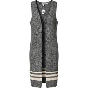 GAP Sweater Vest Duster Gray White Striped Sleeveless Cardigan NWT‎ Preppy Knit